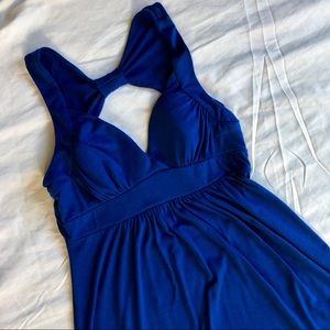 Blue Open Back Dress